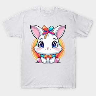 Cute colorful bunny with bowtie T-Shirt